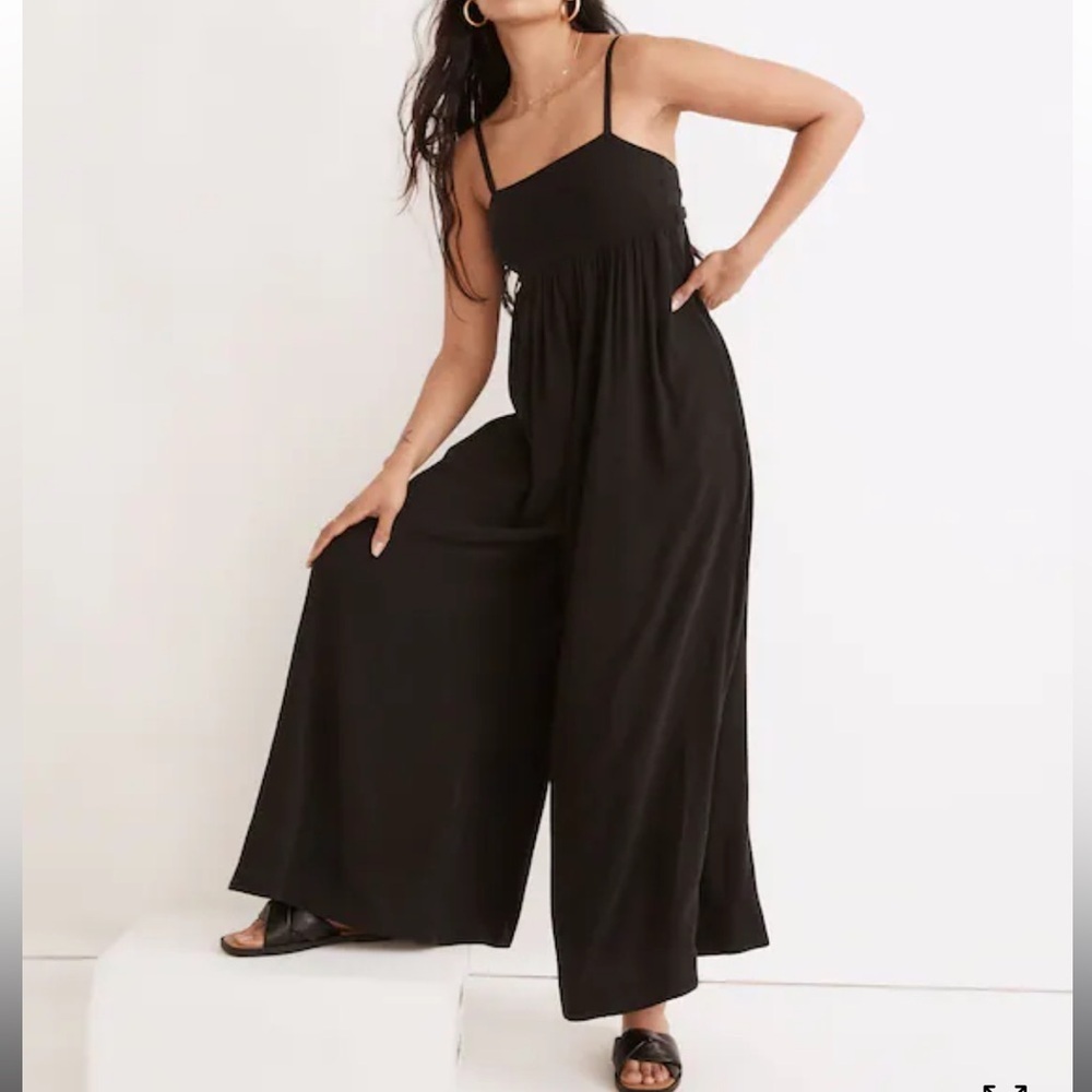 Madewell Black Wide Leg Flowy Jumpsuit